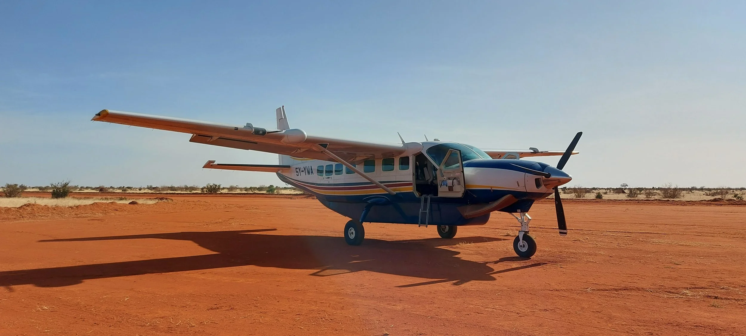 Cessna Caravan aircraft on a remote airstrip