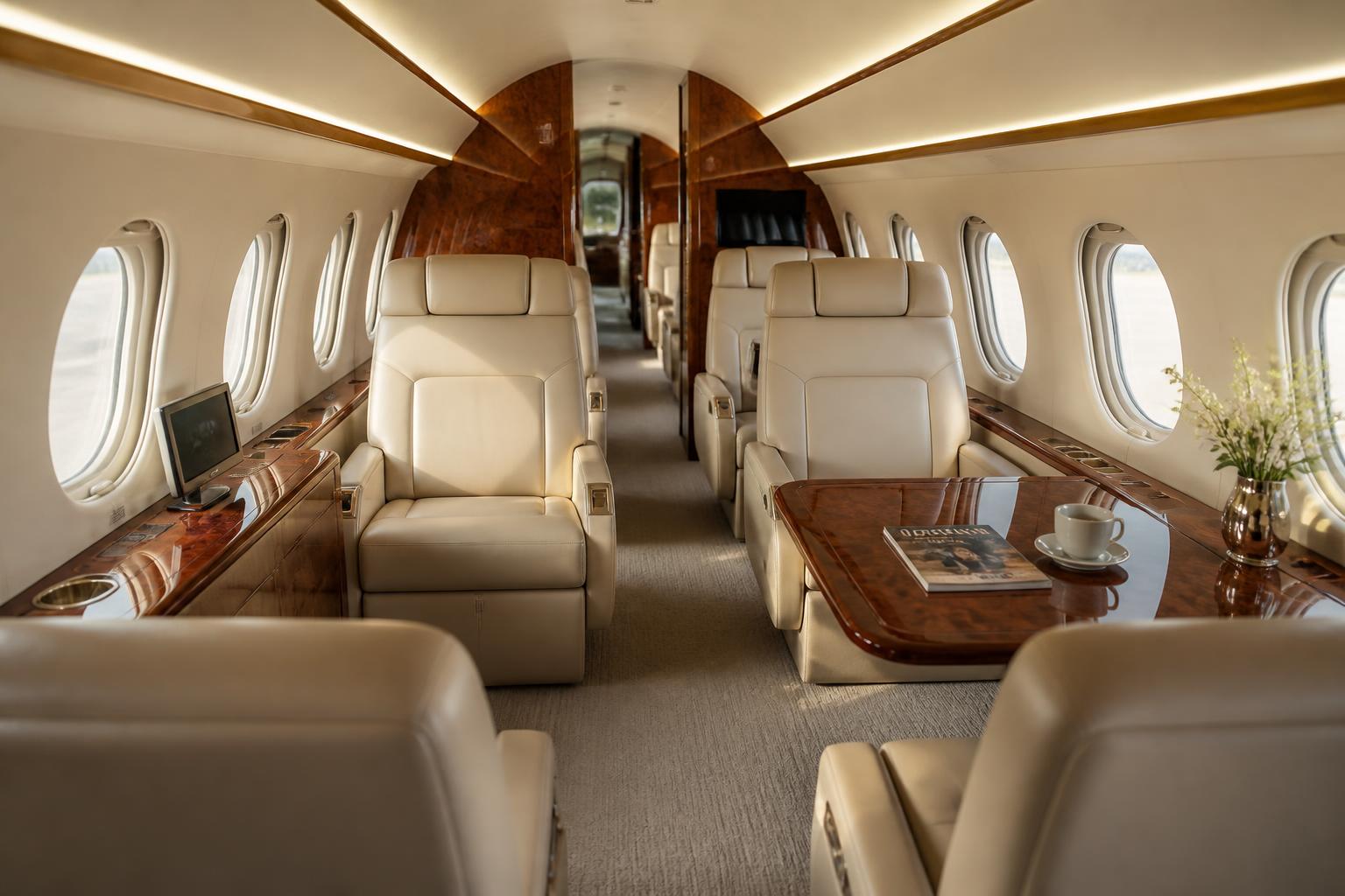Gulfstream V executive passenger cabin